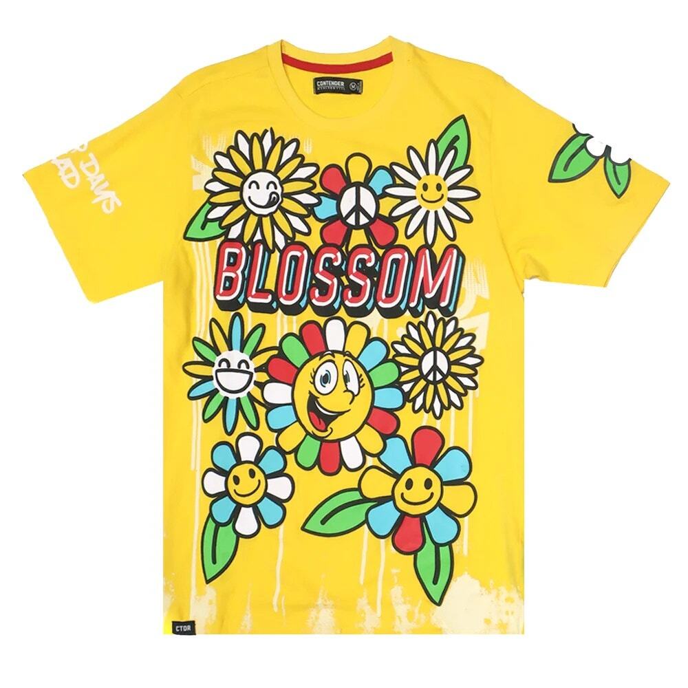 Contender CTDR Streetwear Men's T-Shirt Blossom Puff Print Comic Art Tee